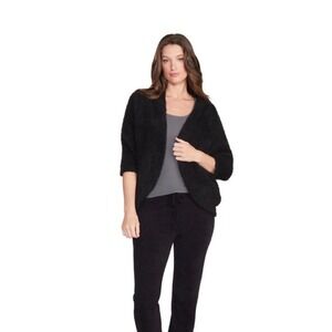 Barefoot Dreams CozyChic Shrug Black B823 Open Front Cardigan Plus Size 3X NEW